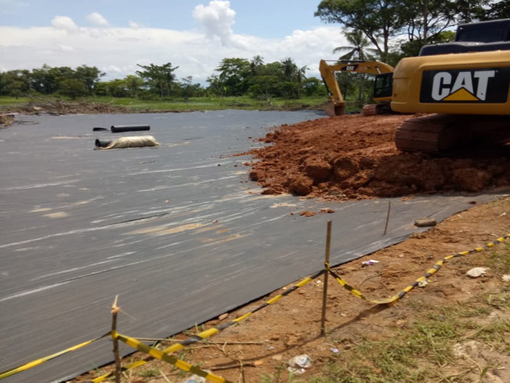 instalasi geotextile  woven di palembang